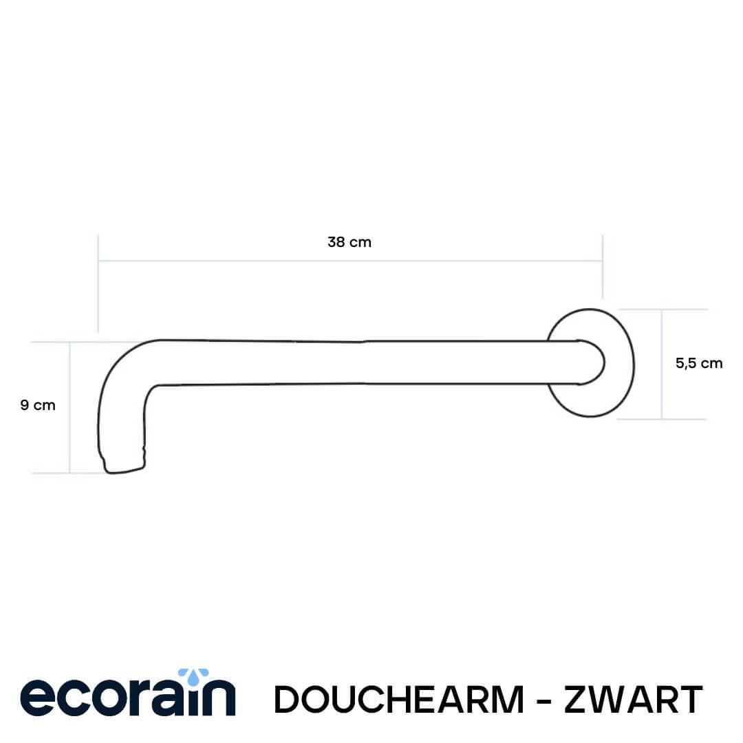 Kopfbrause Duscharm 48 cm - Schwarz