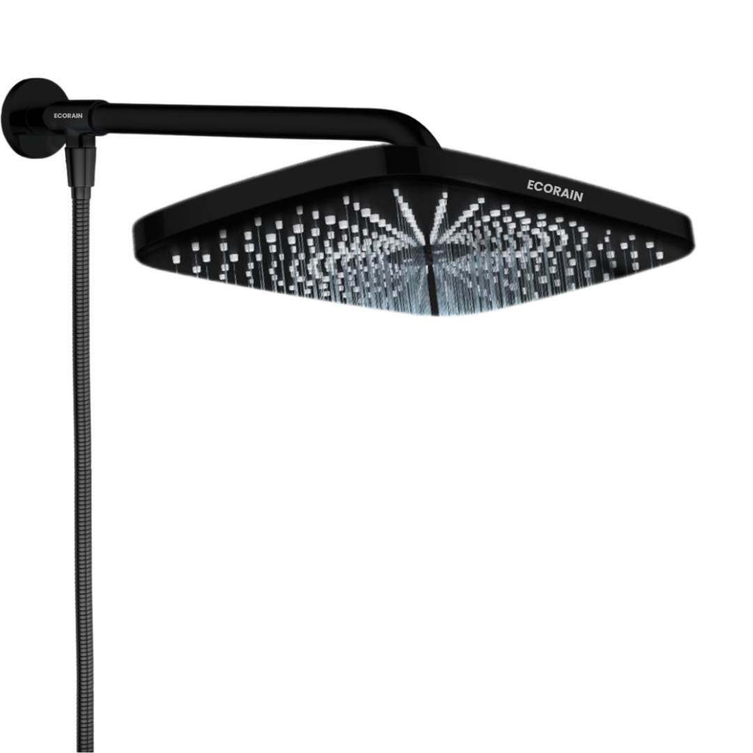 Regenduschset Melvin 30 cm - Schwarz