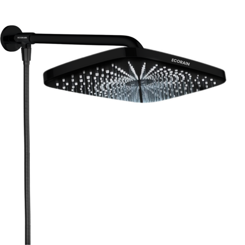 Regenduschset Melvin 30 cm - Schwarz