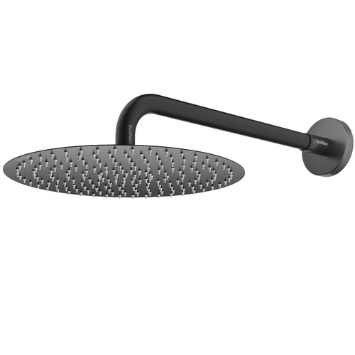 Runde Kopfbrause mit Duscharm Tyler 30 cm – Schwarz
