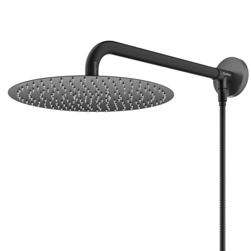 Runde Regendusche mit Schlauch Tyler 30 cm – Schwarz