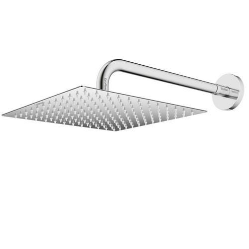 Quadratische Regendusche aus Edelstahl mit Duscharm Tyler 20 cm – Chrom